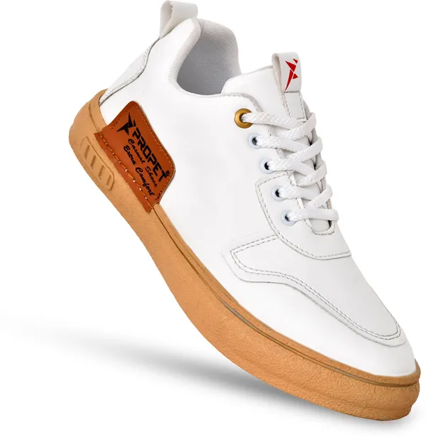 White_Synthetic_Leather_Sneakers_For_Men