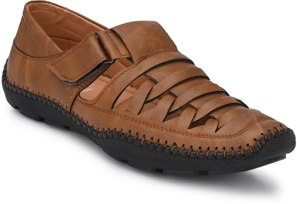 Tan_Synthetic_Leather_Memory_Foam_Casual_Sandal_For_Men