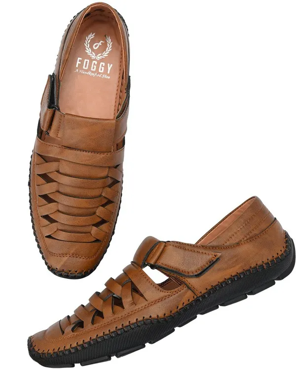 Tan_Synthetic_Leather_Memory_Foam_Casual_Sandal_For_Men
