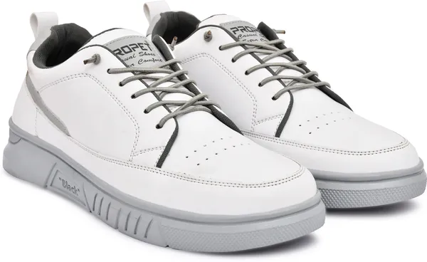 White_Artificial_Leather_Canvas_Shoes_For_Men