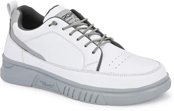 White_Artificial_Leather_Canvas_Shoes_For_Men