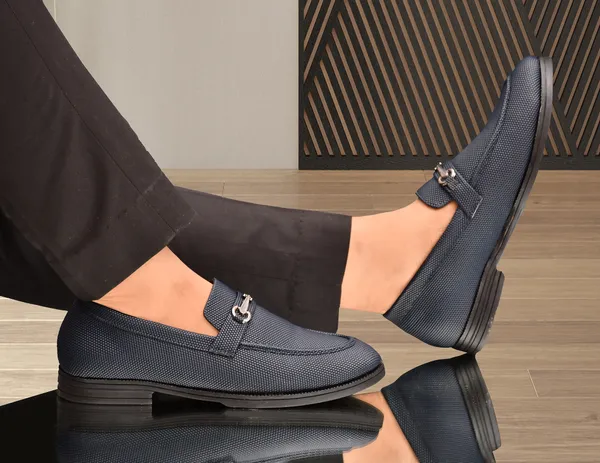 Navy_Synthetic_Leather_Loafers_For_Men