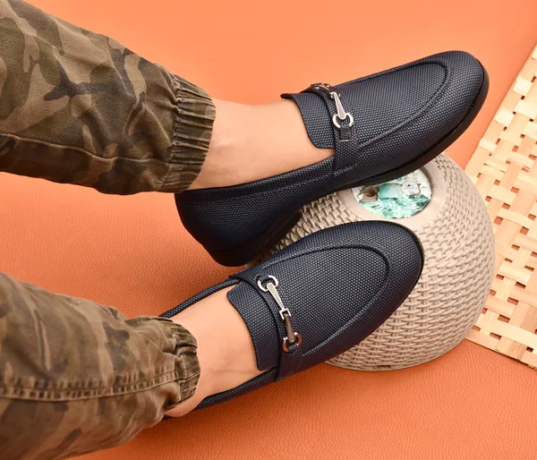 Navy_Synthetic_Leather_Loafers_For_Men