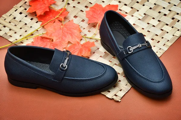 Navy_Synthetic_Leather_Loafers_For_Men