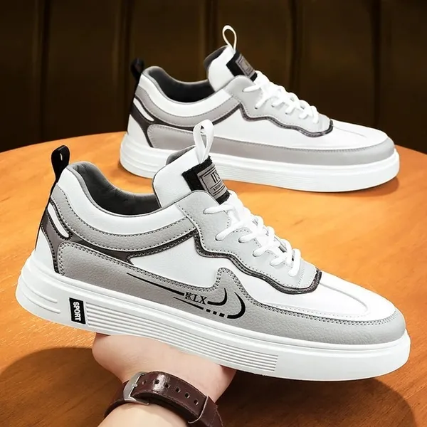 White_Synthetic_Leather_Sneakers_For_Men