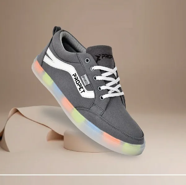 Grey_Synthetic_Leather_Sneakers_For_Men