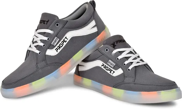 Grey_Synthetic_Leather_Sneakers_For_Men