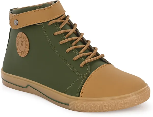 Green_Synthetic_Leather_High_Tops_For_Men