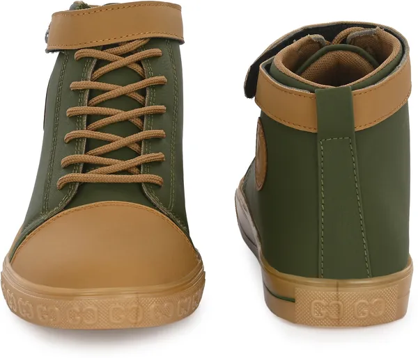 Green_Synthetic_Leather_High_Tops_For_Men