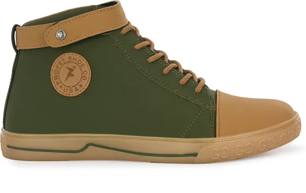 Green_Synthetic_Leather_High_Tops_For_Men