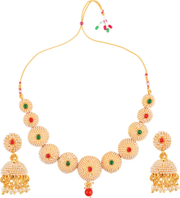 Alloy_Choker_Set_Gold_Plated_For_Women