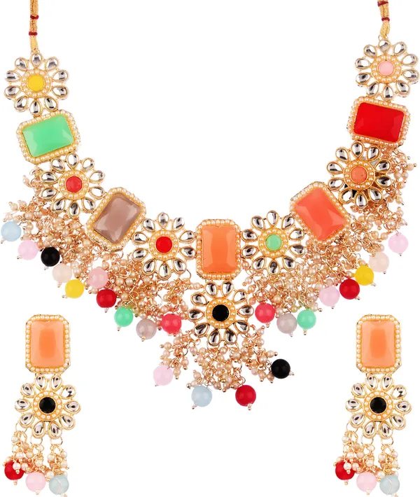 Alloy_Choker_Set_Gold_Plated_For_Women