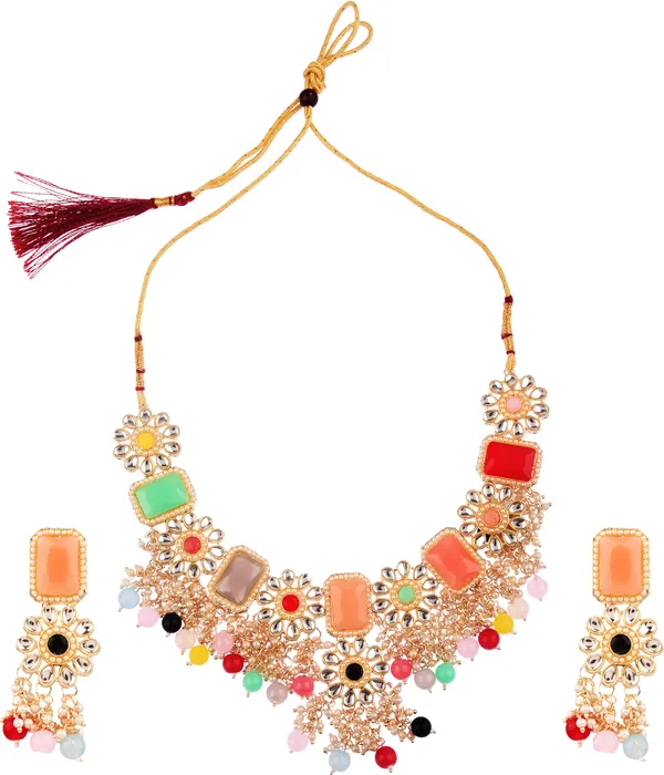 Alloy_Choker_Set_Gold_Plated_For_Women