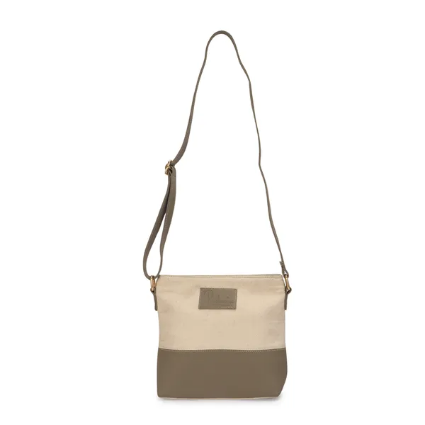 Khaki_Brown_Cross_Body_Fancy_Canvas_Bag_With_Three_Zipper_Compartments