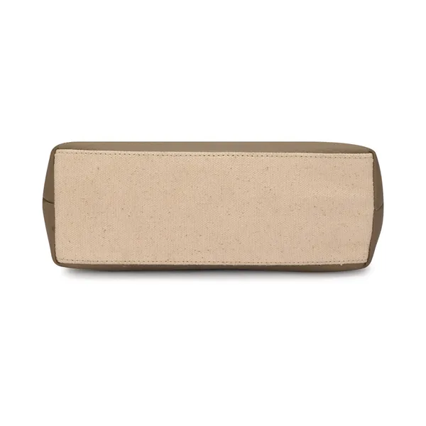 Khaki_Brown_Cross_Body_Fancy_Canvas_Bag_With_Three_Zipper_Compartments