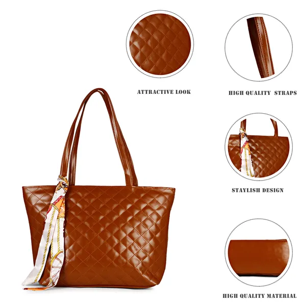 Brown_Quilted_Fancy_Tote_Bag_With_Trendy_Ribbon