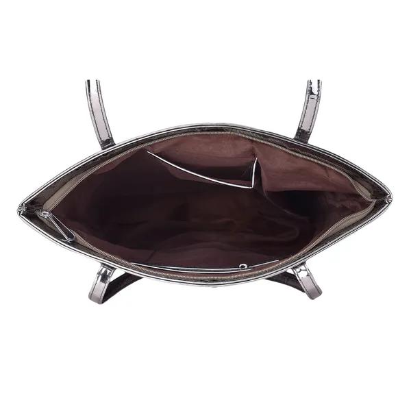 Gun_Metal_Mirror_Shine_Fancy_Tote_Bag