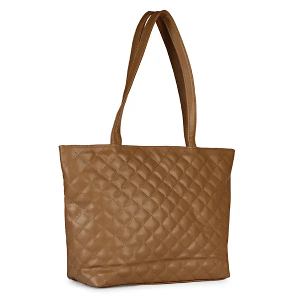 Caramel_Brown_Quilted_Fancy_Tote_Bag_With_Trendy_Ribbon