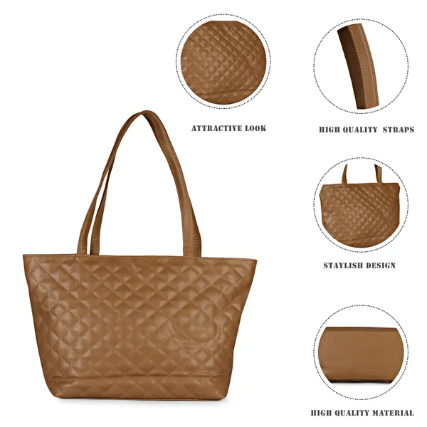 Caramel_Brown_Quilted_Fancy_Tote_Bag_With_Trendy_Ribbon