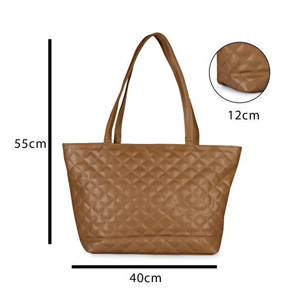 Caramel_Brown_Quilted_Fancy_Tote_Bag_With_Trendy_Ribbon