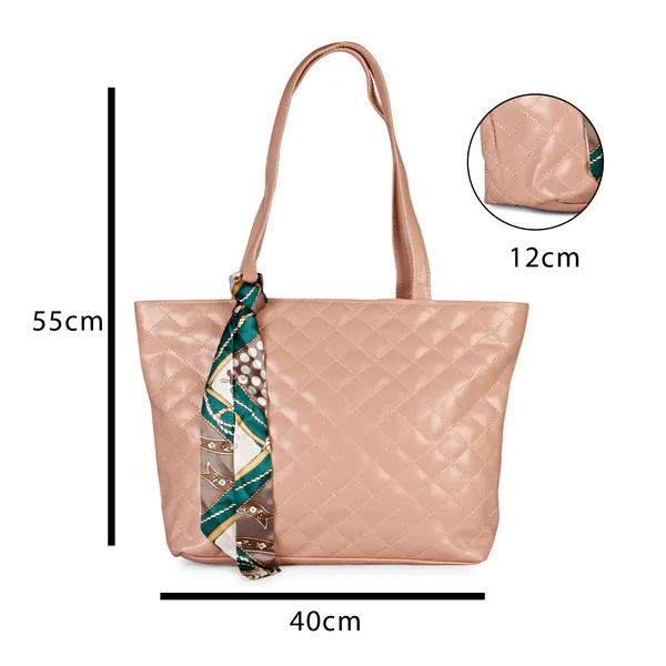 Peach_Stylish_Quilted_Fancy_Tote_Bag_With_Trendy_Ribbon