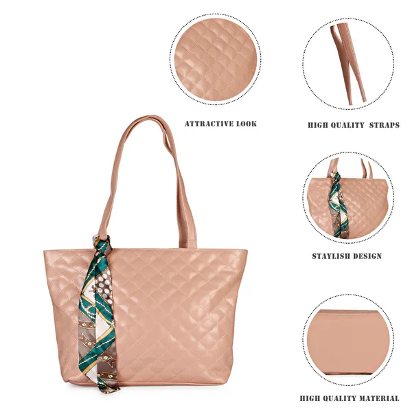Peach_Stylish_Quilted_Fancy_Tote_Bag_With_Trendy_Ribbon