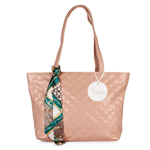 Peach_Stylish_Quilted_Fancy_Tote_Bag_With_Trendy_Ribbon