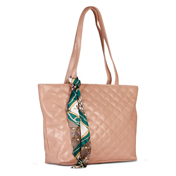 Peach_Stylish_Quilted_Fancy_Tote_Bag_With_Trendy_Ribbon