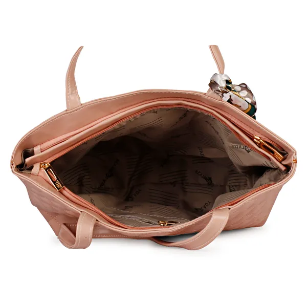 Peach_Stylish_Quilted_Fancy_Tote_Bag_With_Trendy_Ribbon