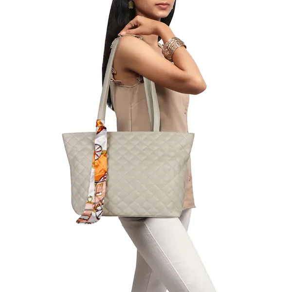 Clay_White_Quilted_Fancy_Tote_Bag_With_Trendy_Ribbon