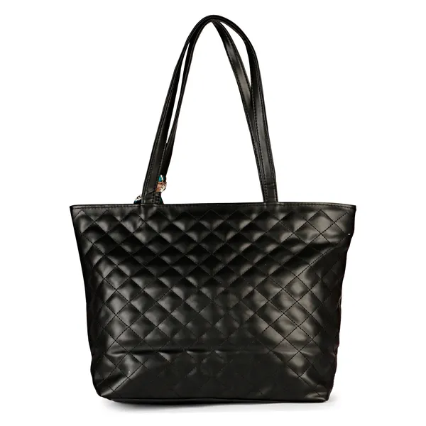 Black_Quilted_Fancy_Tote_Bag_With_Trendy_Ribbon