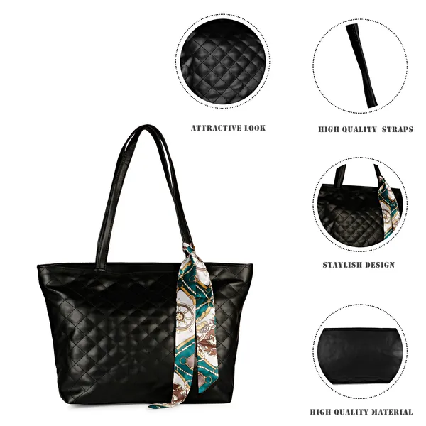 Black_Quilted_Fancy_Tote_Bag_With_Trendy_Ribbon