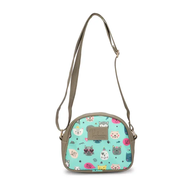 Teal_Fancy_Trendy_Cross_Body_Fancy_Canvas_Bag_With_Three_Zipper_Compartments