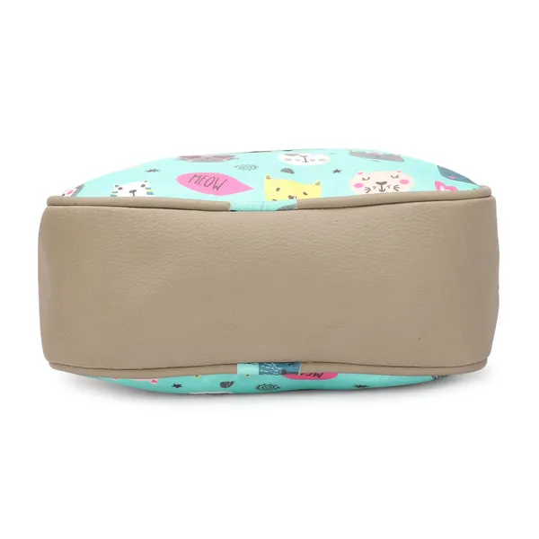 Teal_Fancy_Trendy_Cross_Body_Fancy_Canvas_Bag_With_Three_Zipper_Compartments