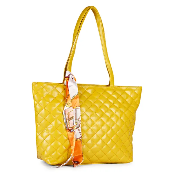 Yellow_Quilted_Fancy_Tote_Bag_With_Trendy_Ribbon
