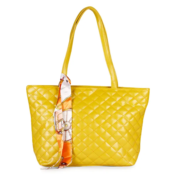 Yellow_Quilted_Fancy_Tote_Bag_With_Trendy_Ribbon