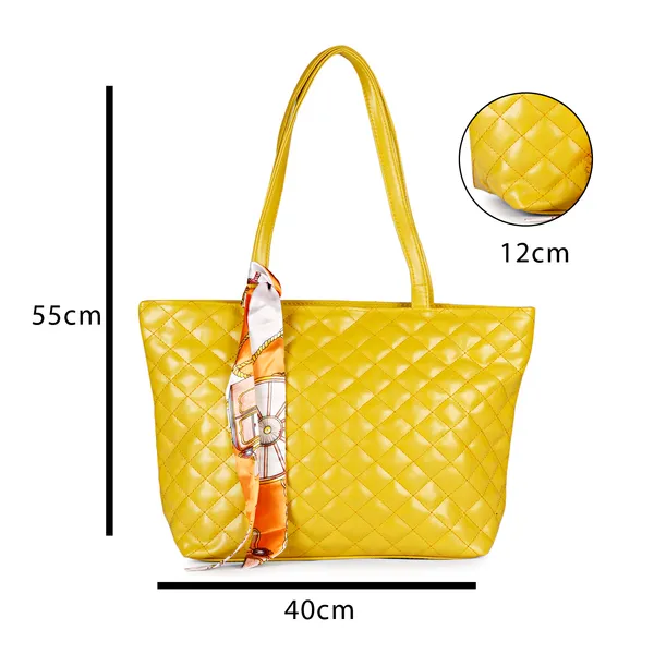 Yellow_Quilted_Fancy_Tote_Bag_With_Trendy_Ribbon