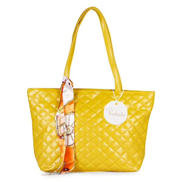 Yellow_Quilted_Fancy_Tote_Bag_With_Trendy_Ribbon
