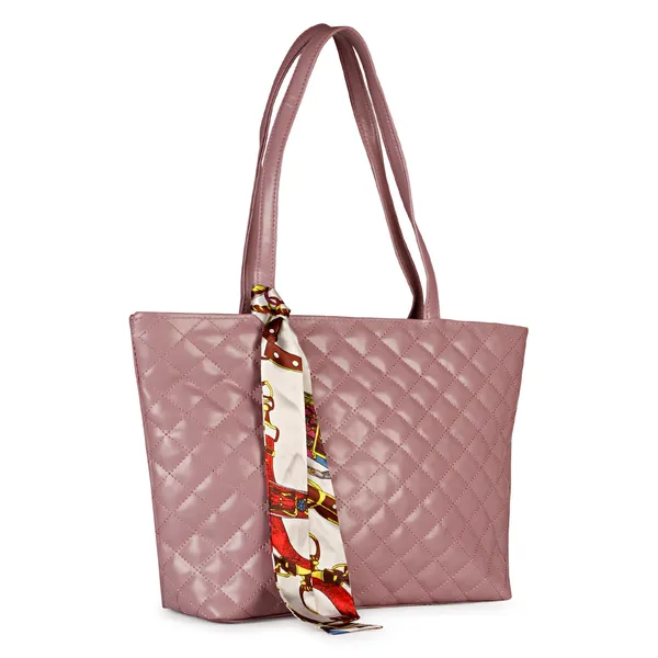 Mauve_Quilted_Fancy_Tote_Bag_With_Trendy_Ribbon