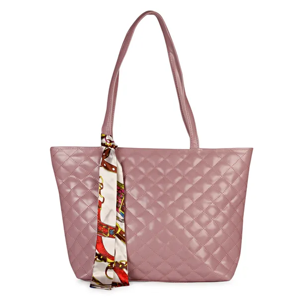 Mauve_Quilted_Fancy_Tote_Bag_With_Trendy_Ribbon