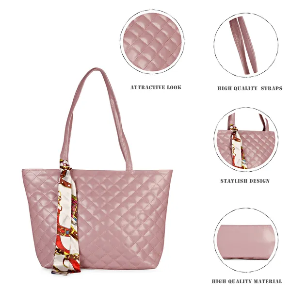Mauve_Quilted_Fancy_Tote_Bag_With_Trendy_Ribbon
