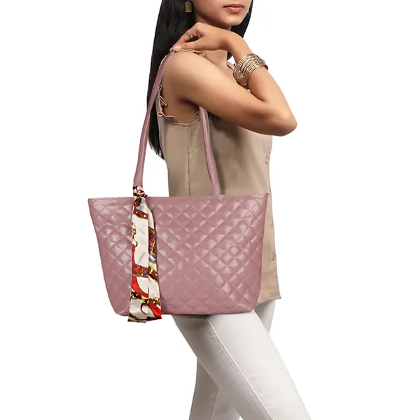 Mauve_Quilted_Fancy_Tote_Bag_With_Trendy_Ribbon
