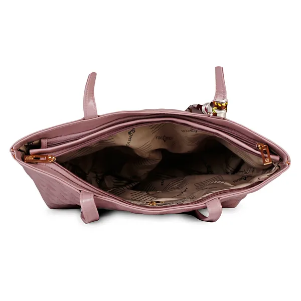 Mauve_Quilted_Fancy_Tote_Bag_With_Trendy_Ribbon