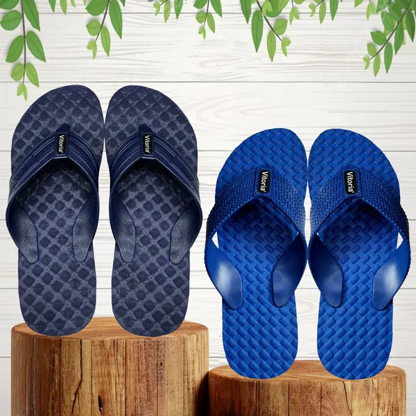 Blue/_Navy_blue_Rubber_Premium_Slippers_For_Men_-_Pack_Of_2