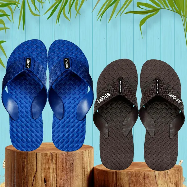 Blue_&_coffee_Rubber_Premium_Slippers_For_Men_-_Pack_Of_2