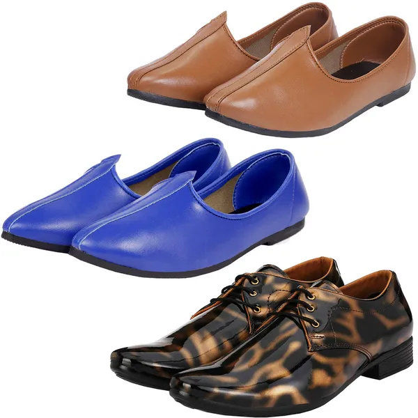 Black_&_Gold_&_Tan_&_Blue_PU_Premium_Jutis_Shoe_For_Men