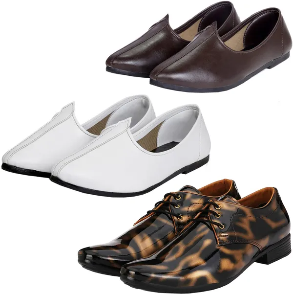 Black_&_Gold_&_White_&_Brown_PU_Premium_Jutis_Shoe_For_Men