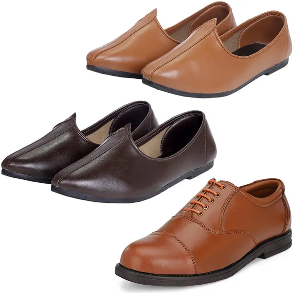 Tan_&_Brown_PU_Premium_Jutis_Shoe_For_Men