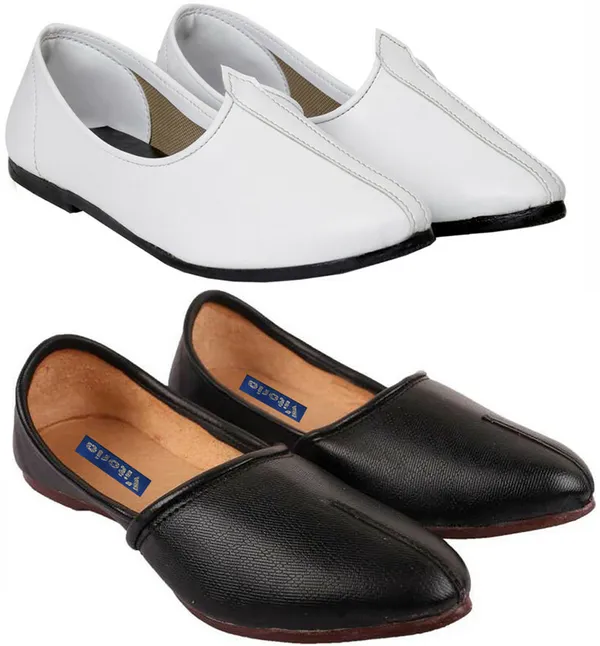 Black_&_White_PU_Premium_Jutis_Shoe_For_Men