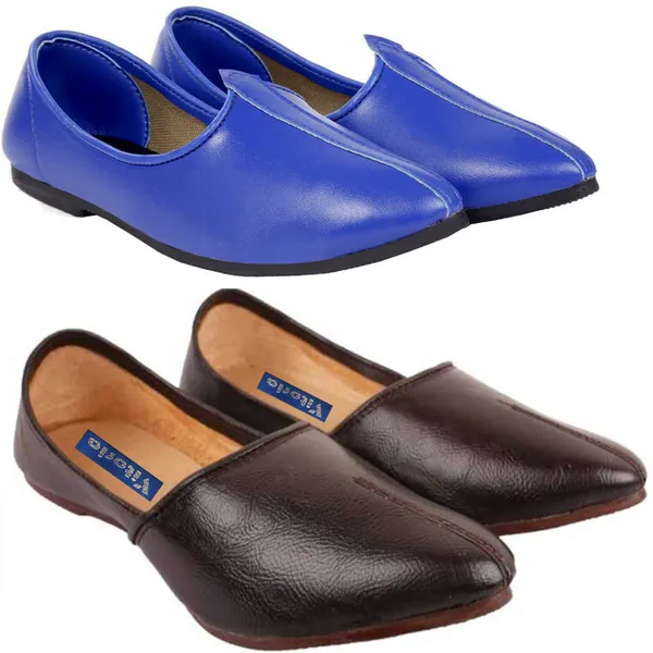 Brown_&_Blue_PU_Premium_Jutis_Shoe_For_Men